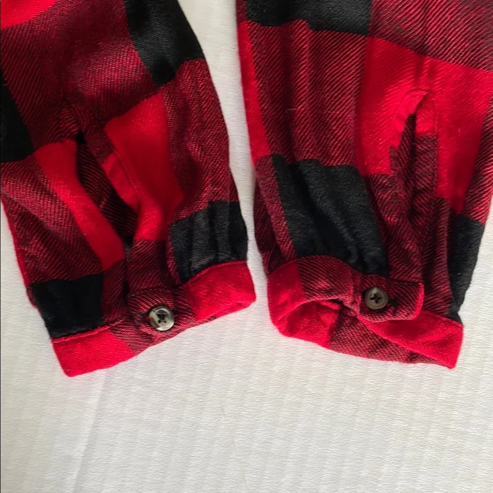 Old Navy Bold Red/ black Buffalo Checkered Blouse girls size 14